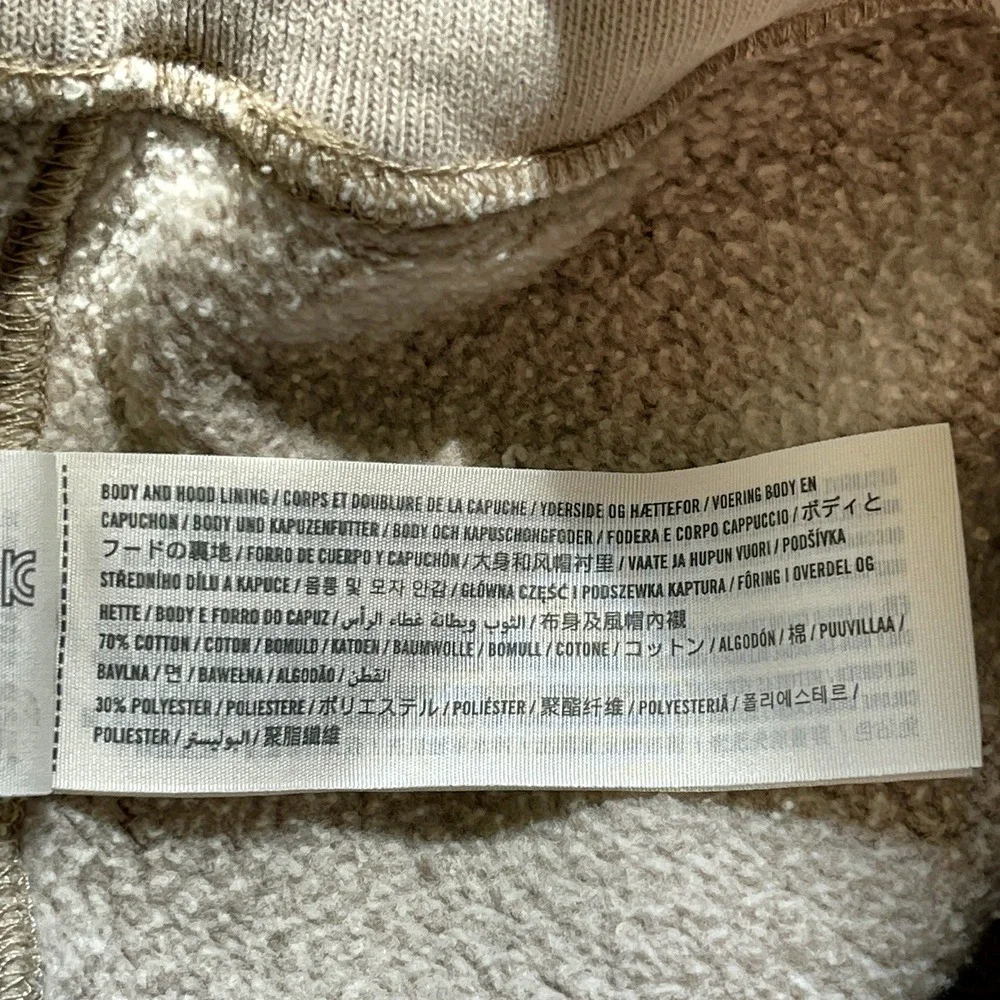 Abercrombie Mens Oversized Hoodie‎ Size M Beige Soft AF Rare Impact Fund Benefit